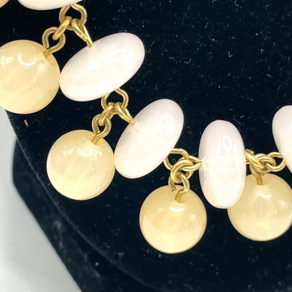 Vintage J Crew Pale Pink & Yellow Acrylic Beaded Necklace - Picture 10 of 11